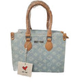 Sweet Years Borsa in Denim con Manici in Pelle Marrone e Logo "Sweet Years" per uno Stile Casual e Elegante