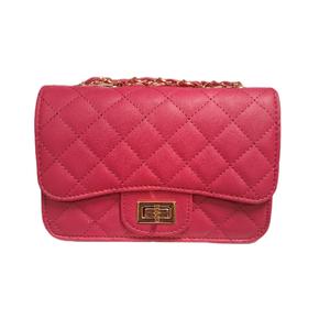 Borsa a Catena Rossa con Design a Quadretti e Chiusura Dorata per Donna Elegante e Versatile
