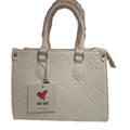 Sweet Years Borsa da Donna in Bianco con Motivi a Cuori e Quadri Design Elegante e Pratico per Uso Quotidiano