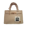 Enrico Coveri Borsa a Mano in Pelle Beige con Manici in Metallo e Dettagli Eleganti per Donna